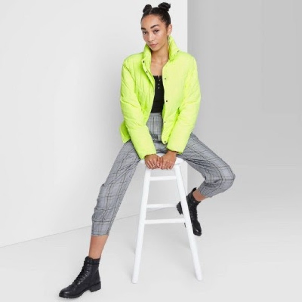 Target Wild Fable Neon green puffer jacket 
Size Medium